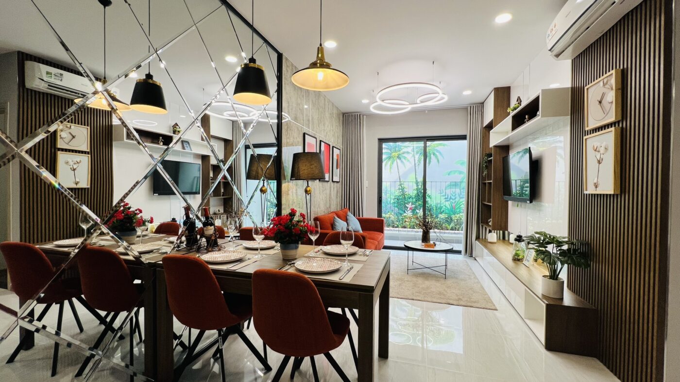 thiết kế mặt bằng chung cư Bcons Polaris Phạm Văn Đồng 1PN 2 Phòng ngủ